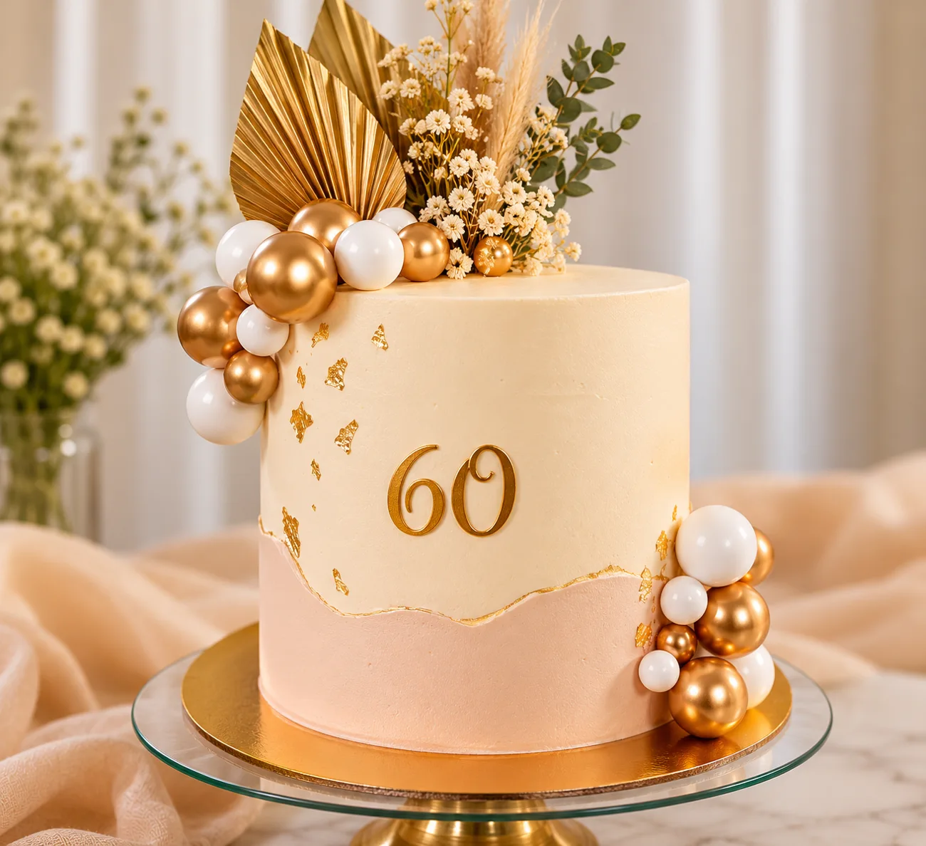 Gâteau blanc et doré
